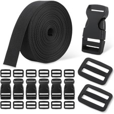 6 Yards 1 Inch Polyester Webbing Strap Kit with 6 Quick Release Buckles  12