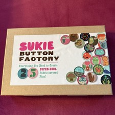 Sukie Button Factory Crafts - Make Fabric Covered Pins Buttons Badges - New