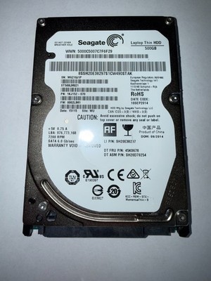 Seagate Laptop Thin ST500LM021 500GB 2.5'' Internal Hard Disk Drive 1KJ152-070
