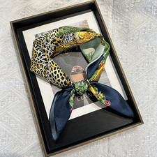 100 Silk Neckerchief leopard Print Scarf Square Shawl Bandanna 26'' Wrap