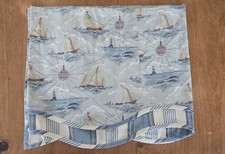 Waverly Sailboat Scalloped Valance Striped Lower Tier 80 x17 Nautical ONE PIECE