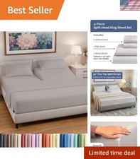 Flex Top King Sheets for Sleep Number Bed, 100 Top Split King Sage Solid