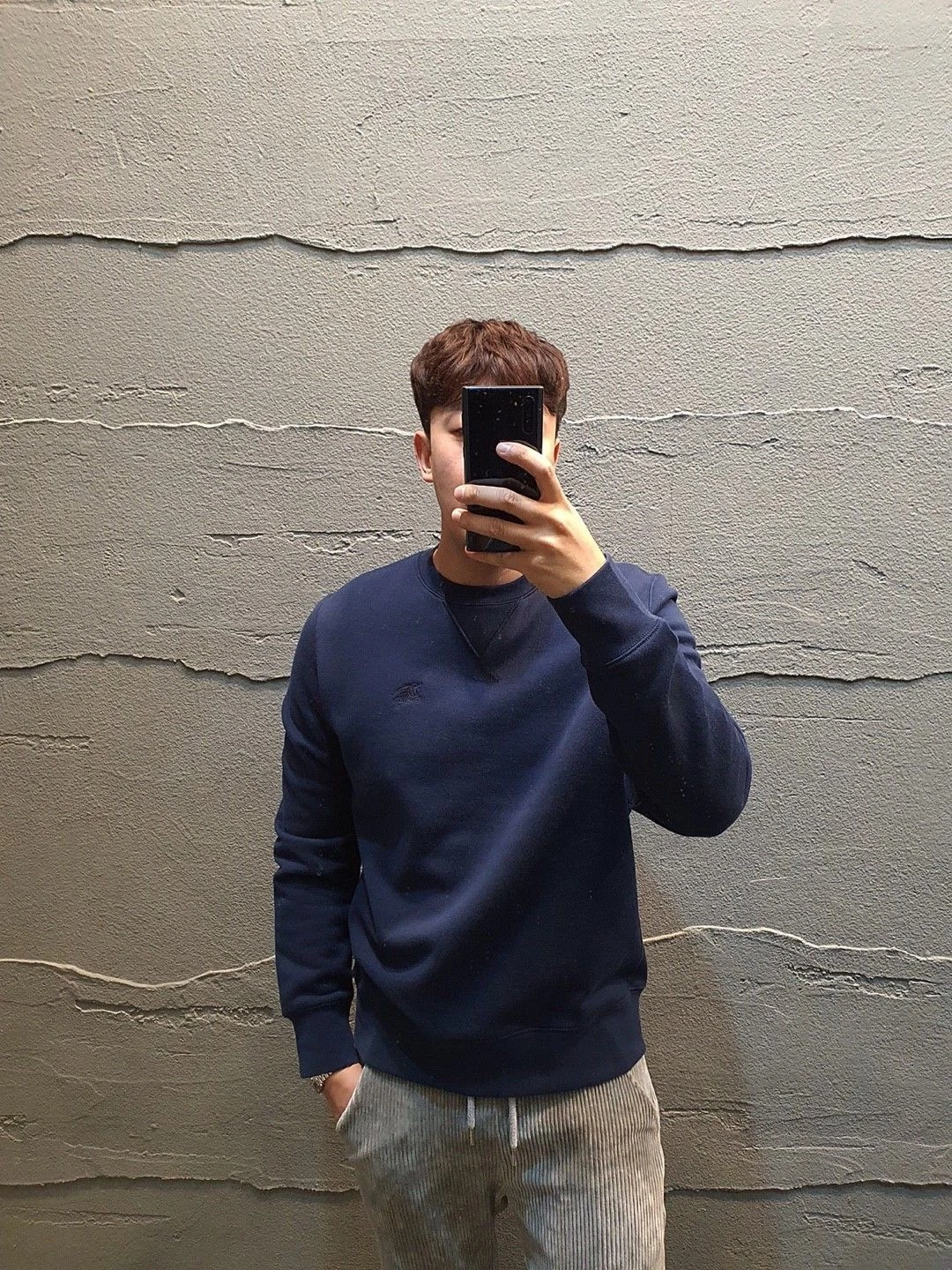 Felpa Burberry con logo Navy 17750723