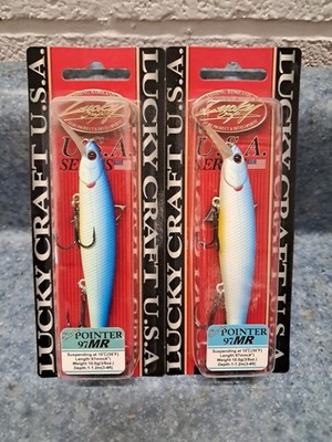 2 LUCKY CRAFT Slender Pointer 97MR  3/8oz 97mm 3-4'  Luckycraft Suspending 