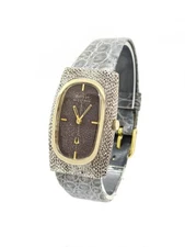 Bulova Accutron tuning fork wristwatch Sterling silver , 14 ct Gold bezel