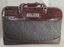 Brighton Black Chocolate Croc Leather Luggage Weekender Carry‑On No Strap