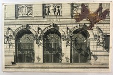 1907 Boston, Massachusetts Entrance Arches Public Library Glued Dried Flower
