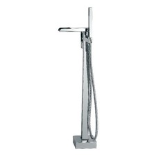Pemberly Row 1-Handle Freestanding Tub Faucet with Hand Shower in Chrome