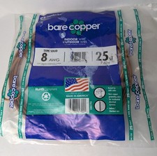 Southwire Bare Copper Solid Soft Drawn 8 AWG 25 Ft Grounding Indoor Outdoor Wire