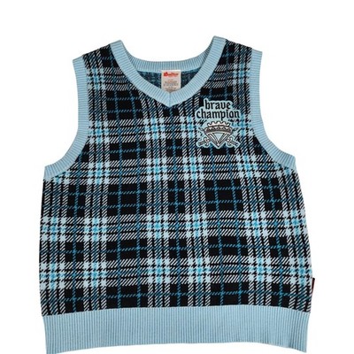 Disney Descendants Rise of Red Brave Champion Plaid Sweater Vest Blue Kids XL
