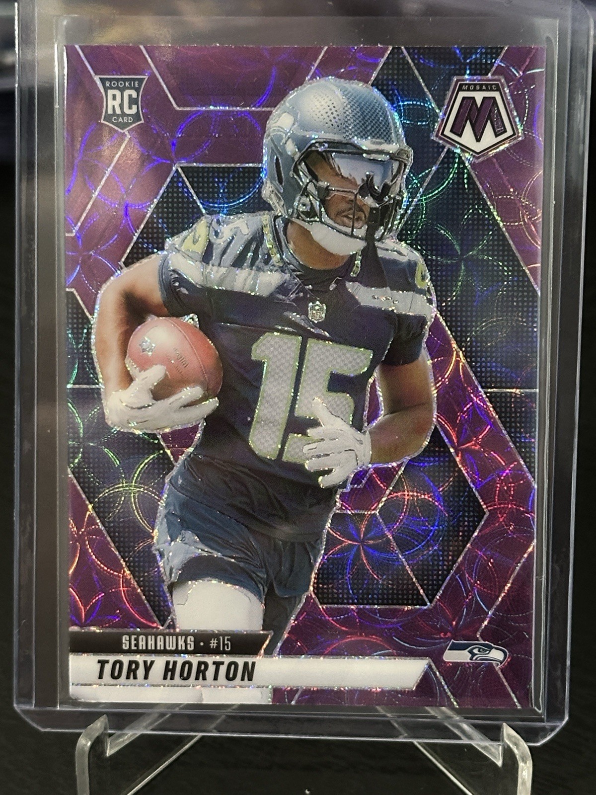 2025 Panini Mosaic Football Purple Scope #396 Tory Horton RC Rookie Card