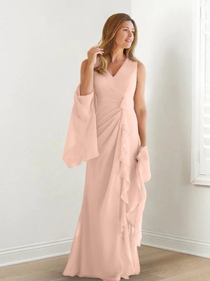 Wear Your Love Blush Pink Chiffon V-neck Sleeveless Formal Maxi Dress Sz  10 NWT
