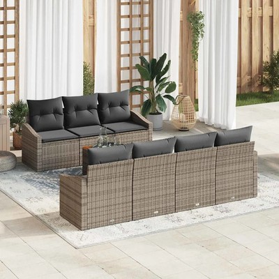 Gartensofa-set mit Speicher 8 pcs Poly-Rattan Gartenmöbel Set Modulares vidaXL