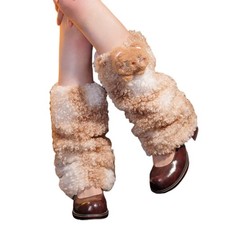 Fuzzy Faux Furs Leg Warmer Furs Heels Long Boot Cuffs Cover Carnivals Boot Cover
