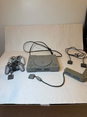 Sony PlayStation 1 PS1 Console Bundle Tested Working w/ 2 Controllers Multitap