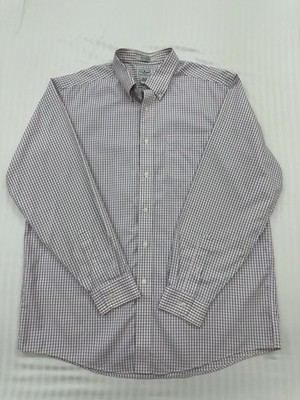 L.L.Bean Herren grau Gingham Karo Baumwolle Oxford Anzughemd 161/2-35