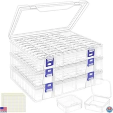 DILIBRA 138-Piece Bead Organizer Set - Mini Clear Storage Boxes for Beads &