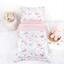 Toddler Bedding Set for Girls 4 Pieces Butterfly, Soft Breathable Toddler