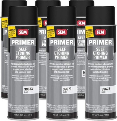 SEM 39673 Case of Black Self Etching Primer Aerosol 15.5 oz. (6 Cans)