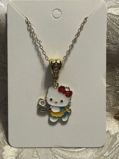 Hello Kitty Whimsical Chef Charm Cartoon Adorable Fashion Gold Necklace 18  