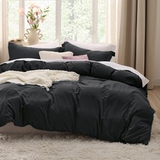 Bedsure Black Duvet Cover Queen Size - 3 Pieces Prewashed Extra Soft Bedding ...