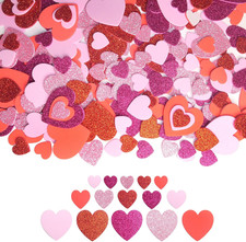 Valentine'S Day Foam Heart Stickers,300 Pcs Glitter Red Pink Hearts for Crafts 3