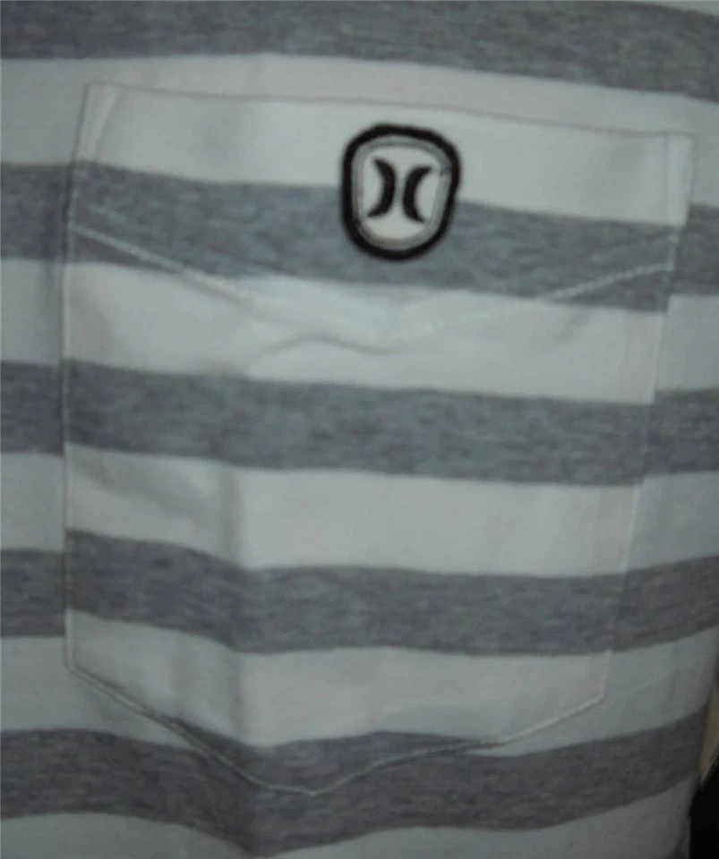 HURLEY Y2K Polo Shirt Mens Sizes Gray Stripe SURFER SKATER New Old Stock - Image 2 of 2