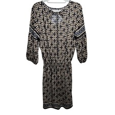 Unbranded Black And Brown Geometric Dress No Size Or Fabric Tag