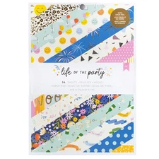American Crafts Double-Sided Paper Pad 6"X8" 36/Pkg-Gold Foil, Life Of The Party