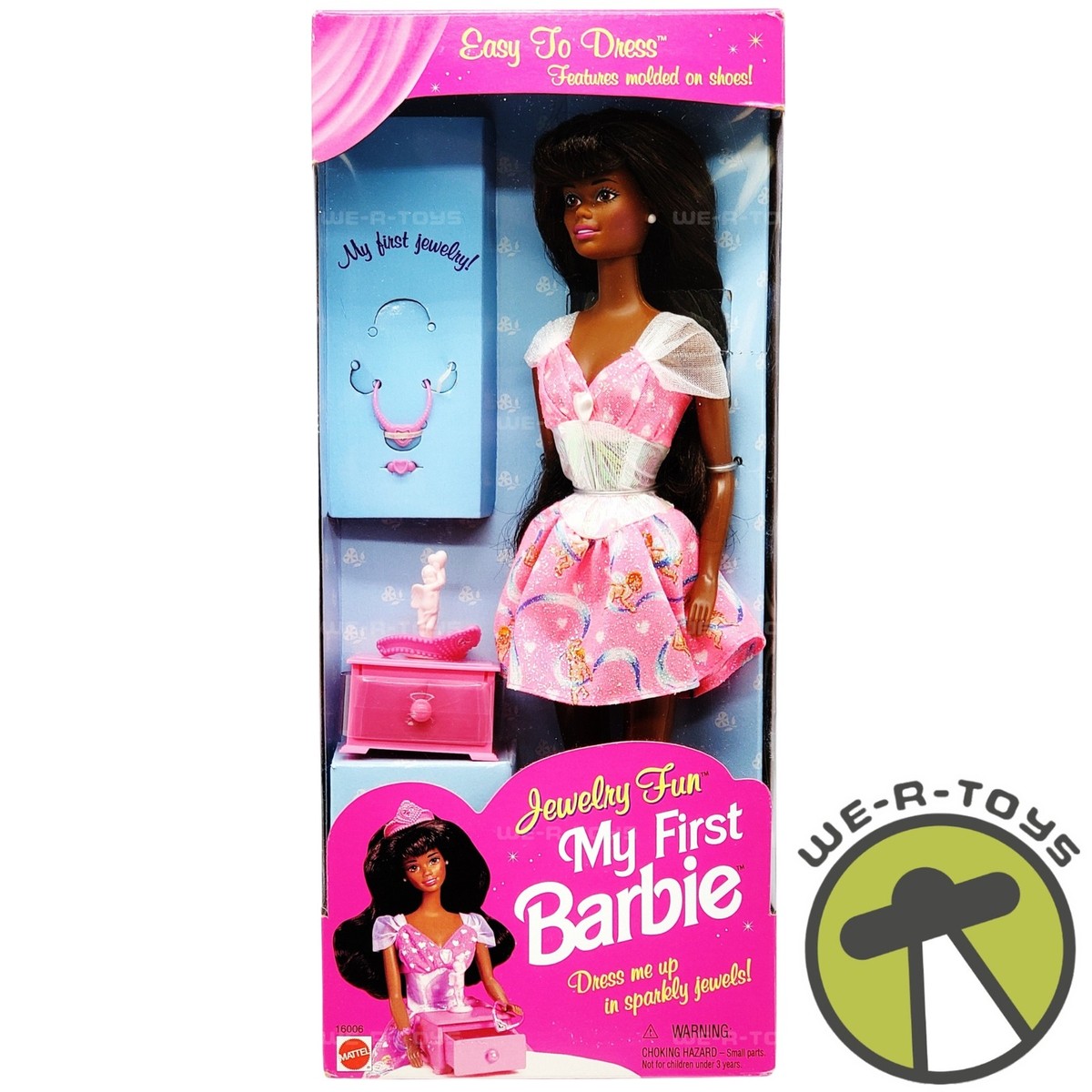 Jewelry Fun My First Barbie Doll African American 1996 Mattel No
