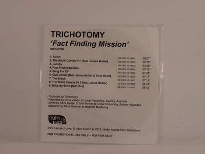 TRICHOTOMY FACT FINDING MISSION (496) 9 Track Promo CD Album including White Sle