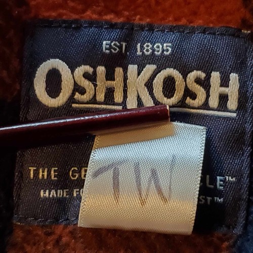 Vintage Kids OshKosh B’Gosh Fleece Plaid Jacket 7 Full Zip Thermal Long Sleeve - Picture 4 of 7
