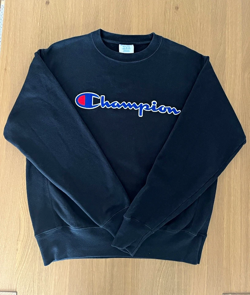 Champion Reverse Weave Black Crew Neck Heavyweight Sweatshirt Men’s M, photo 1 of 5