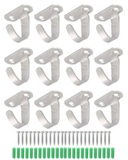 LWTCUJOH Stainless Steel Ceiling Hooks 12 Pack Wall Mounted Clothes Silver