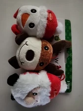 Patchwork Premium Plush Squeak Dog Toys Christmas Holiday 3 Pack NIP