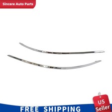 Set of 2 Front Bumper Chrome Molding Trim Fits for Mercedes-Benz C250 C300 C350
