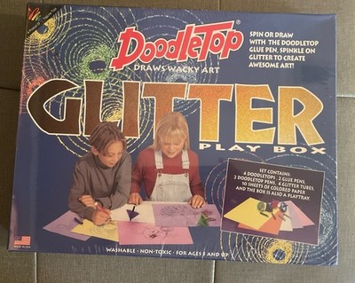 Vintage 1996 DoodleTop Activities Wacky Art Drawing Glitter Play Box