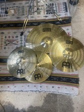 Meinl HCS Cymbal set (Ride, Crash, HH pair) Brass, used, SEE DESCRIPTION