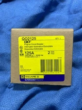 JUST 1   NOS    SQUARE D QO2125 Circuit Breaker 125A Plug ON 120/240V 2 Pole