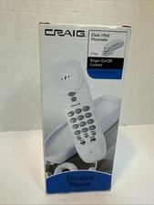 Craig Trimline Telephone Last Number Redial Ringer On Off Control open box white