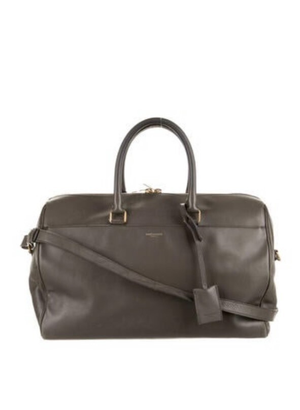 Borsa SAINT LAURENT classica borsone 12 in pelle grigia con tracolla