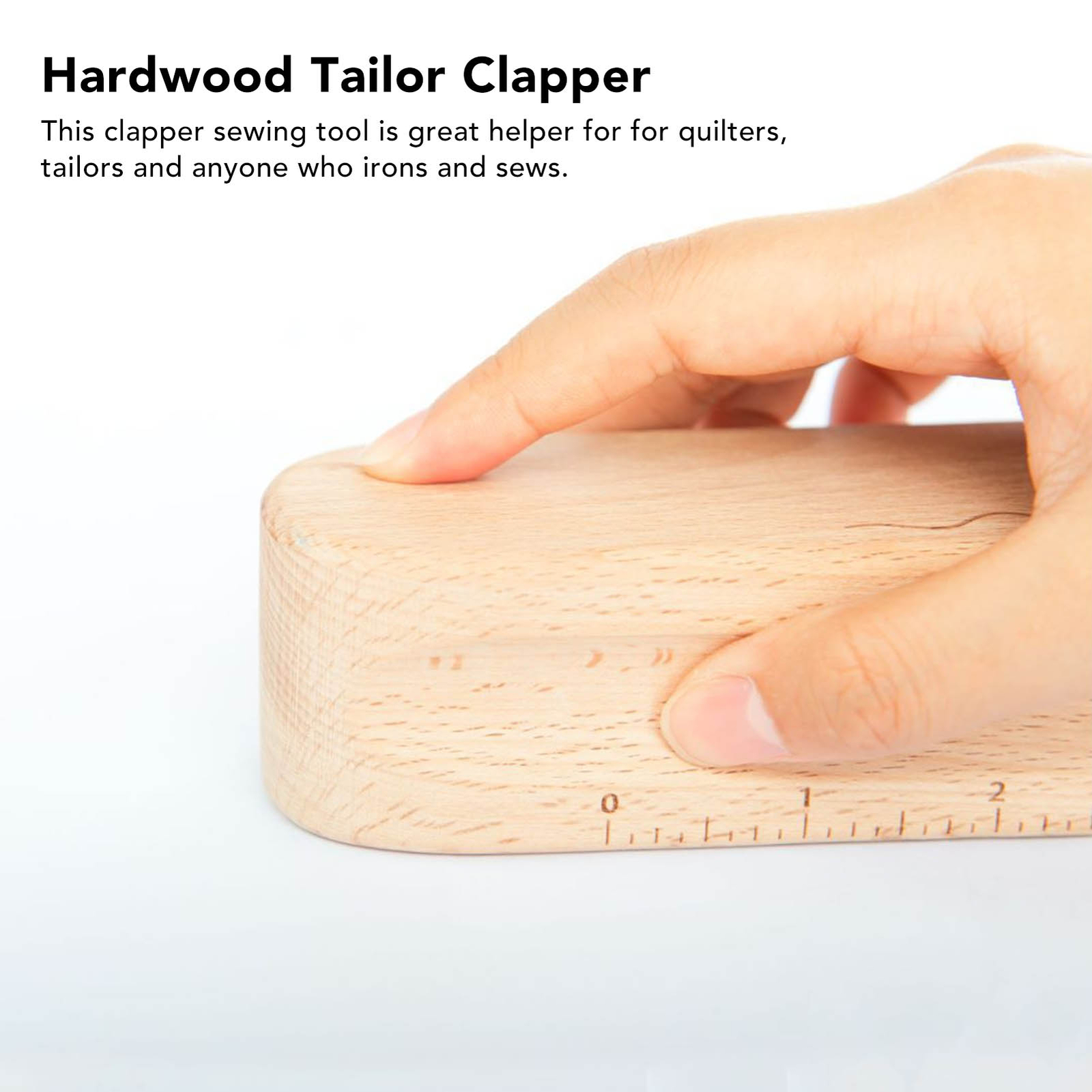 Quilters Clapper Sturdy Wood Round Corner Hardwood Tailor Clapper