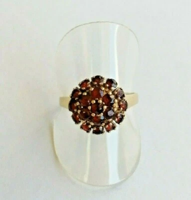 Ring mit Granat in Blumen Form Gold 333 8K Größe 18 mm - 57 (1375) - Bild 1 von 4