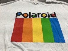 Polaroid Shirt Mens XL White Graphic Print Fruit Of The Loom HD Vintage Y2K