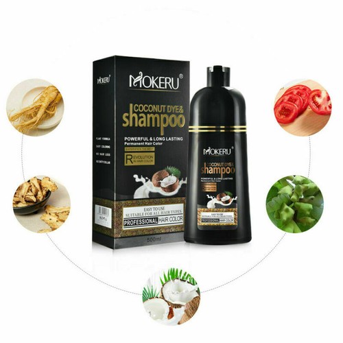 MOKERU 500ML Permanent Hair Dye Instant Fast Hair Dye Color Shampoo Coconut DYE - Picture 6 of 43