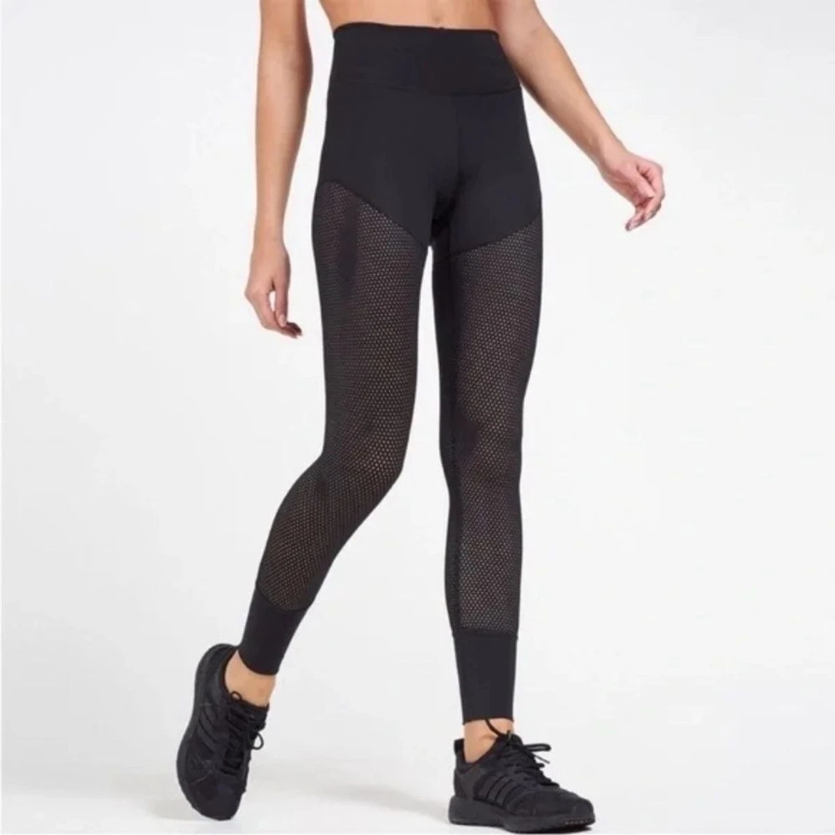 Adidas black mesh clearance leggings