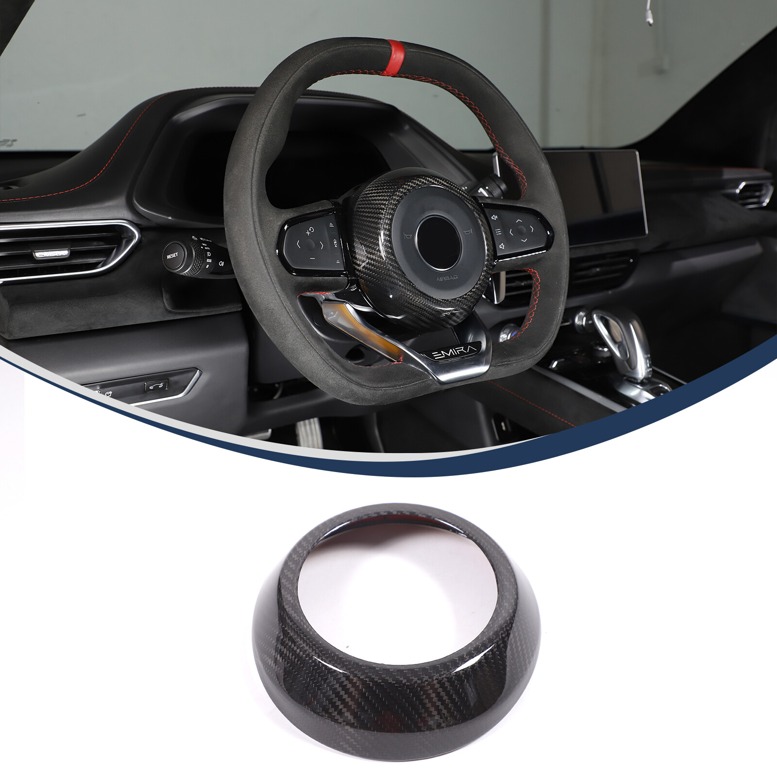 Real Carbon Fiber Steering wheel horn button cover For Lotus Emira GT4 V6 22-24