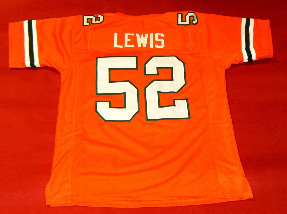 Miami Hurricanes 52 Ray Lewis Orange NCAA Jersey