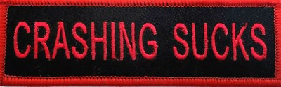 CRASHING SUCKS MOTORCYCLE VEST EMBROIDERED IRON ON PATCH U-3