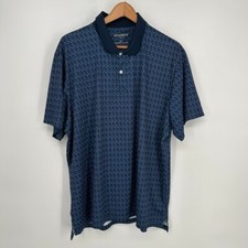 Bonobos Polo Shirt Mens Extra Large Blue Golf Performance All Over Print Stretch